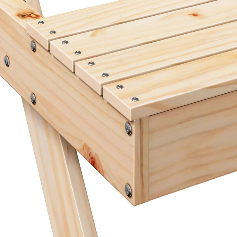  Table de pique-nique en pin massif, Naturel