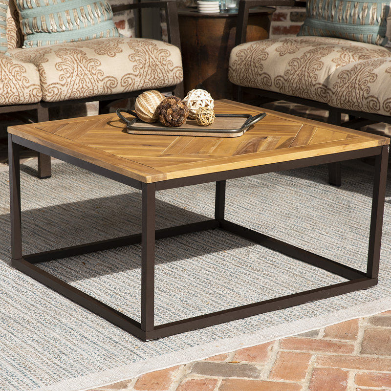 Square Acacia Solid Wood Outdoor Coffee Table - 82.55 cm W 81.28 cm D