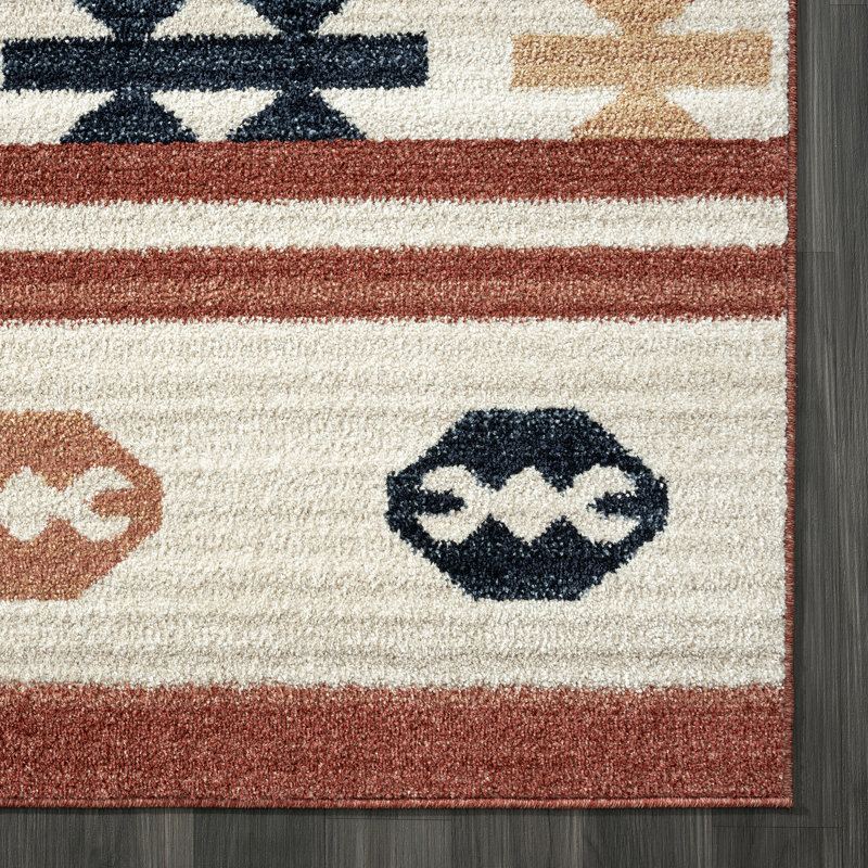Tapis rouille de style tribal Sud-Ouest Tiburon Rugs Carryn SED200A, Rectangle 6 pi x 9 pi