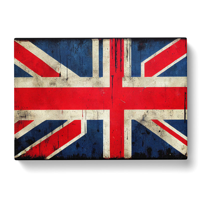 Union Jack Flag Graffiti Vol.2 - Wrapped Canvas, 40cm H x 60cm W x 3cm D