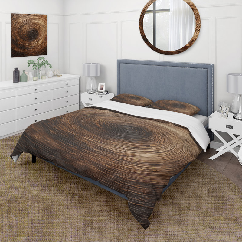 Ensemble de housse de couette Brown Calm Current Spiral I - Abstract Spirals