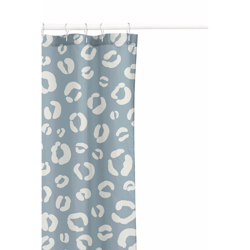 Leopard Play Ultra-Thin Lightweight Shower Curtain, Blue/Slate Blue