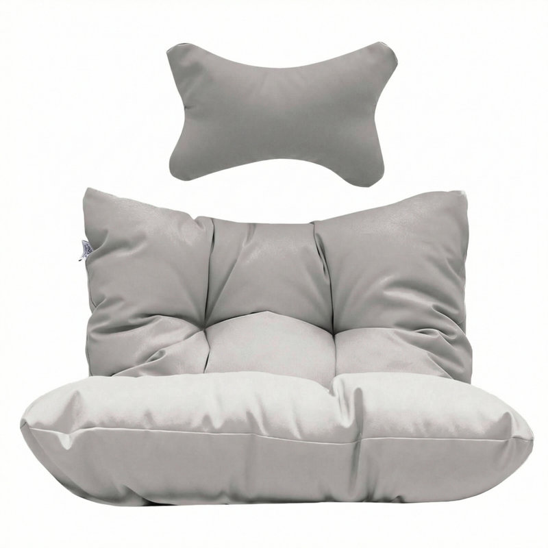 Outdoor Polyester Seat Cushion, Light Gray