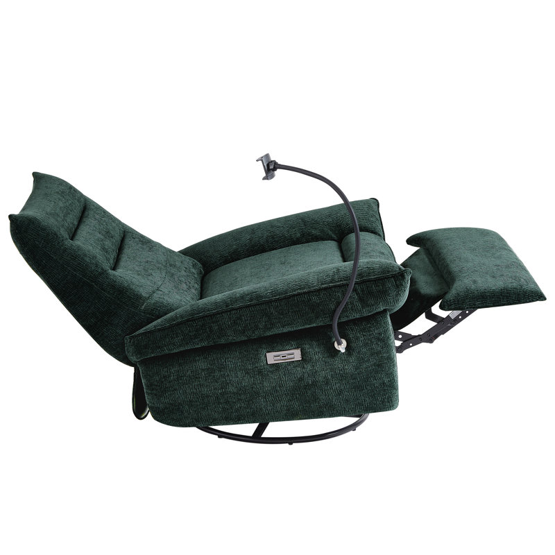 Upholstered Power Recliner, Green