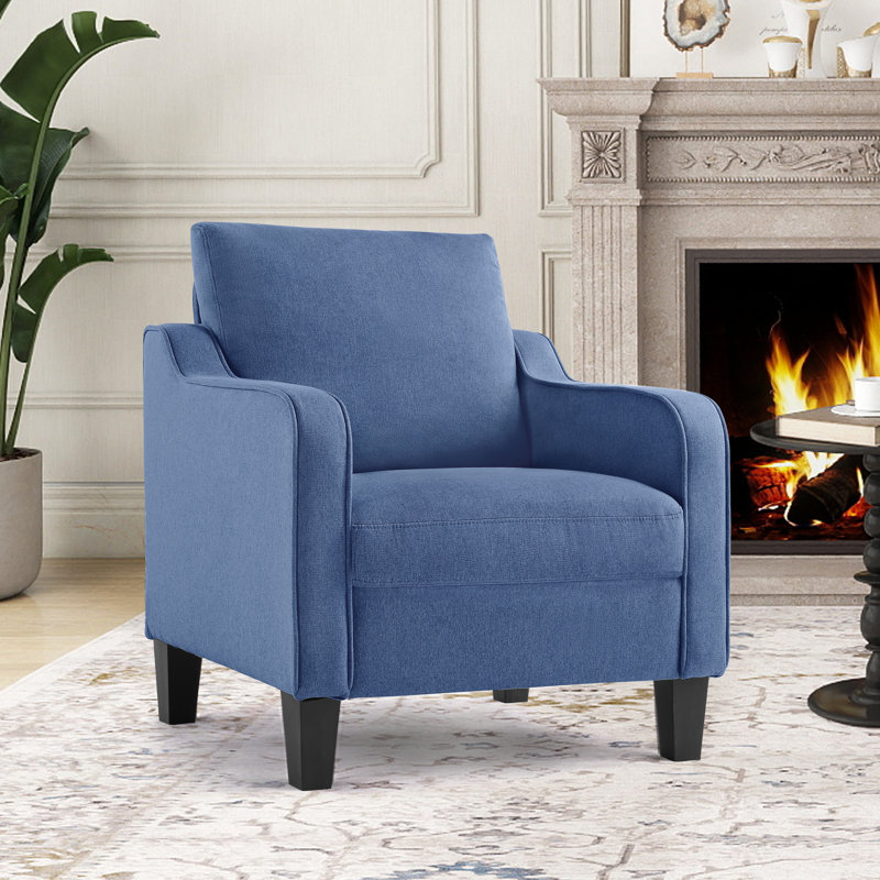Upholstered Armchair, Blue