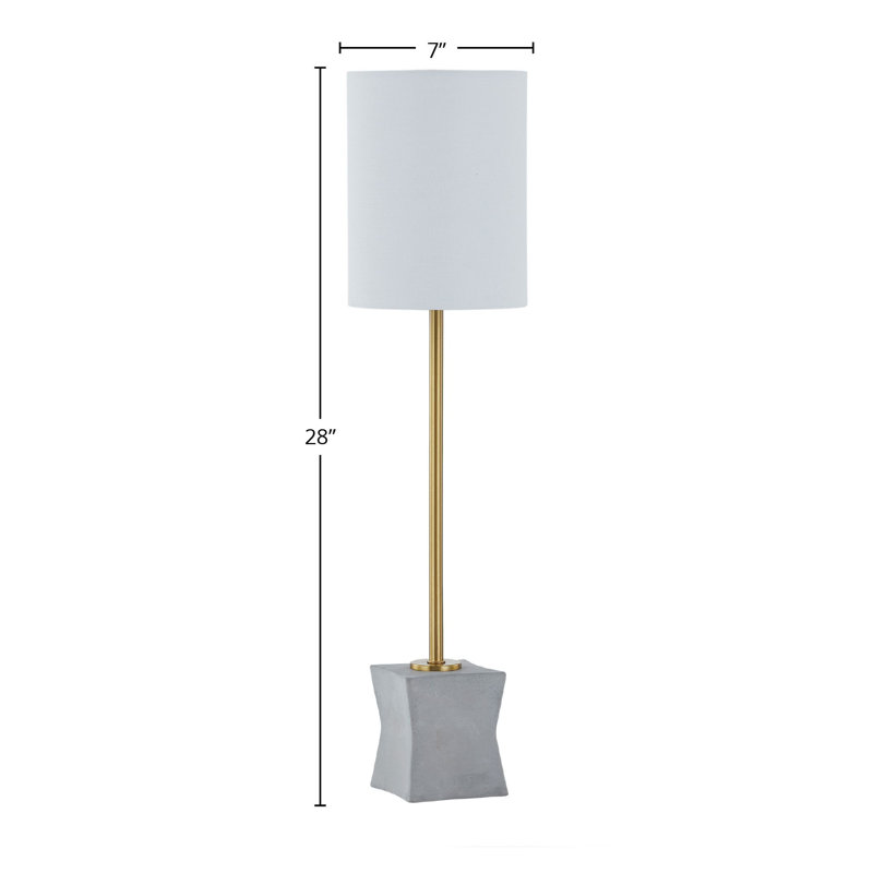 Marion 28" Table Lamp with Linen Shade, Gray