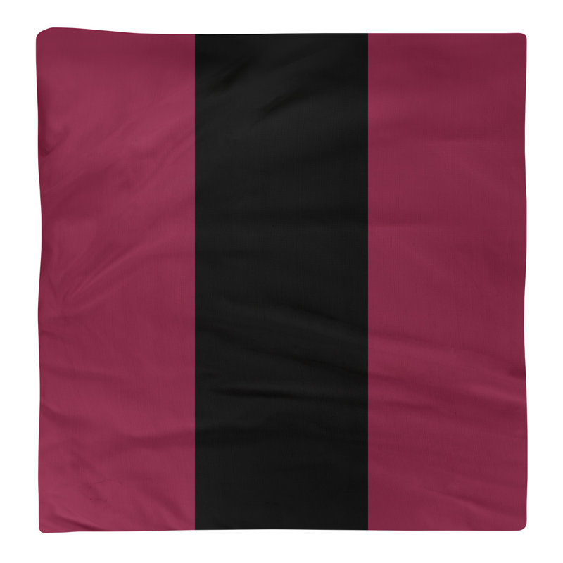 Striped Square Napkin, Maroon/Black/Maroon, 22" H x 22" W x 0.25" D, Poly Twill