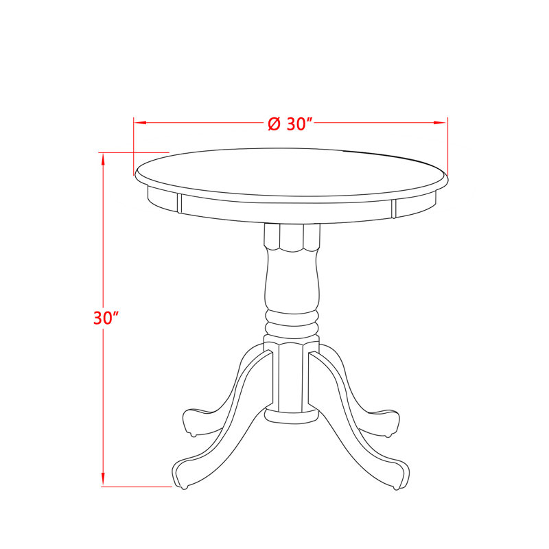3 Piece Kitchen Table & Chairs Set Contains a Round Dining Room Table with Pedestal and 2 Linen Fabric Upholstered Chairs, Oak
