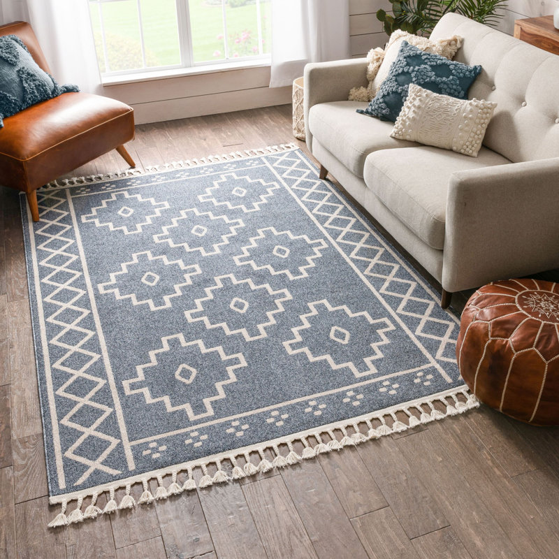 Loop-De-Loop Moroccan Synthetic Area Rug, Rectangle 160 x 220cm