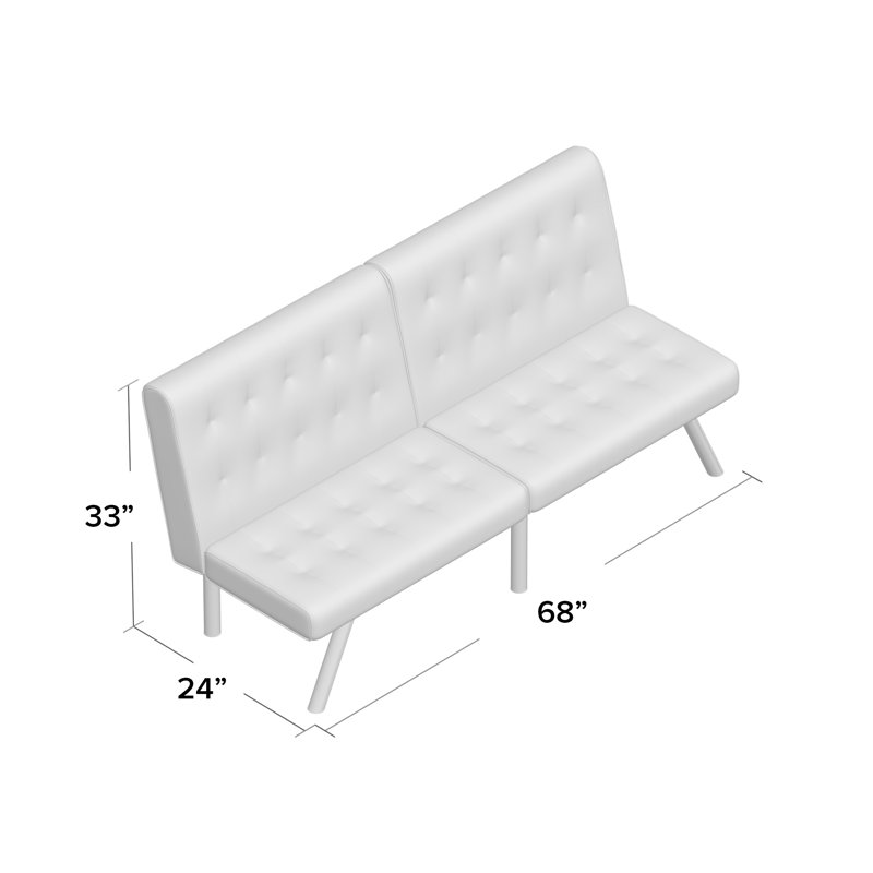Canapé-lit sans accoudoirs de 68 po Borland, Polyester gris