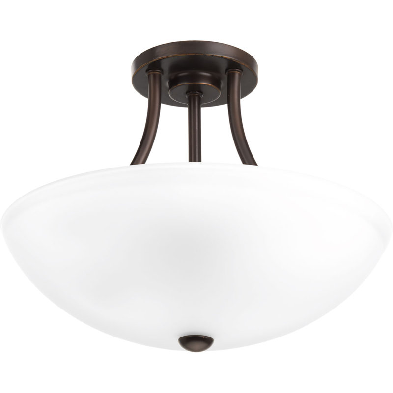 Plafonnier semi-encastré 2 lumières 12,875 po Carilynn, Bronze antique