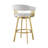 Robinett Modern Swivel Counter or Bar Height Bar Stool with Arms and Open Low Back in Metal and Faux Leather-729508073-729508076