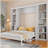 Wall bed with desk and bookshelf-1400724026