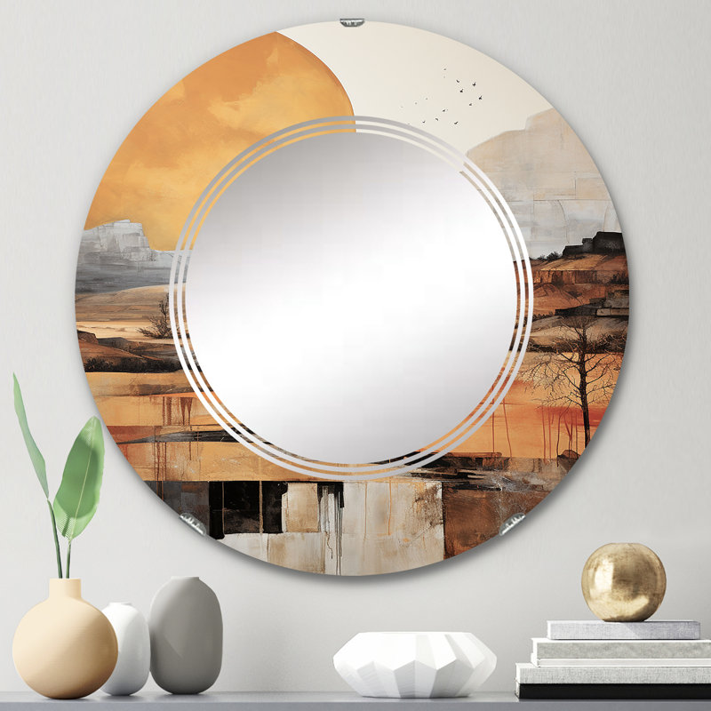 Tensaw - Miroir mural rond Canyon, 24 po x 24 po