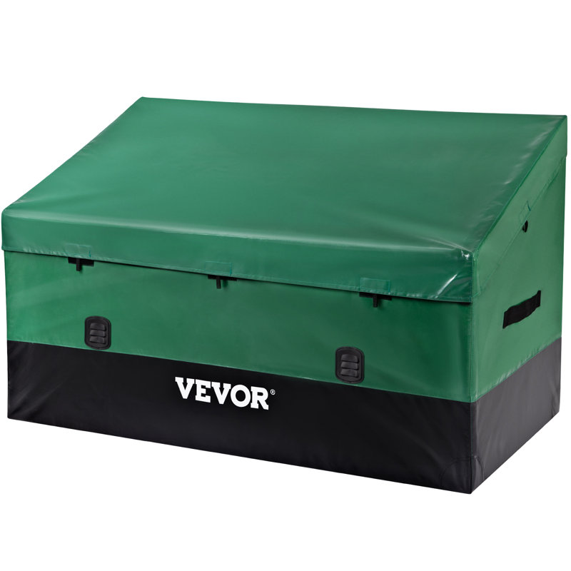 VEVOR Outdoor Storage Box, Waterproof PE Tarpaulin Deck Box W/Galvanized Frame