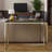 Jul Console Table in Gold Stainless Steel and Smoked Glass, 47"
