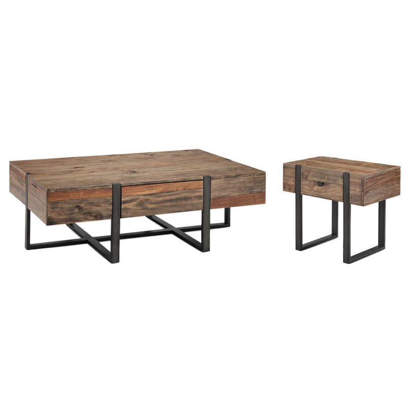Rectangular Cocktail Table With Chairside End Table, 2 Pieces: Coffee Table, End Table