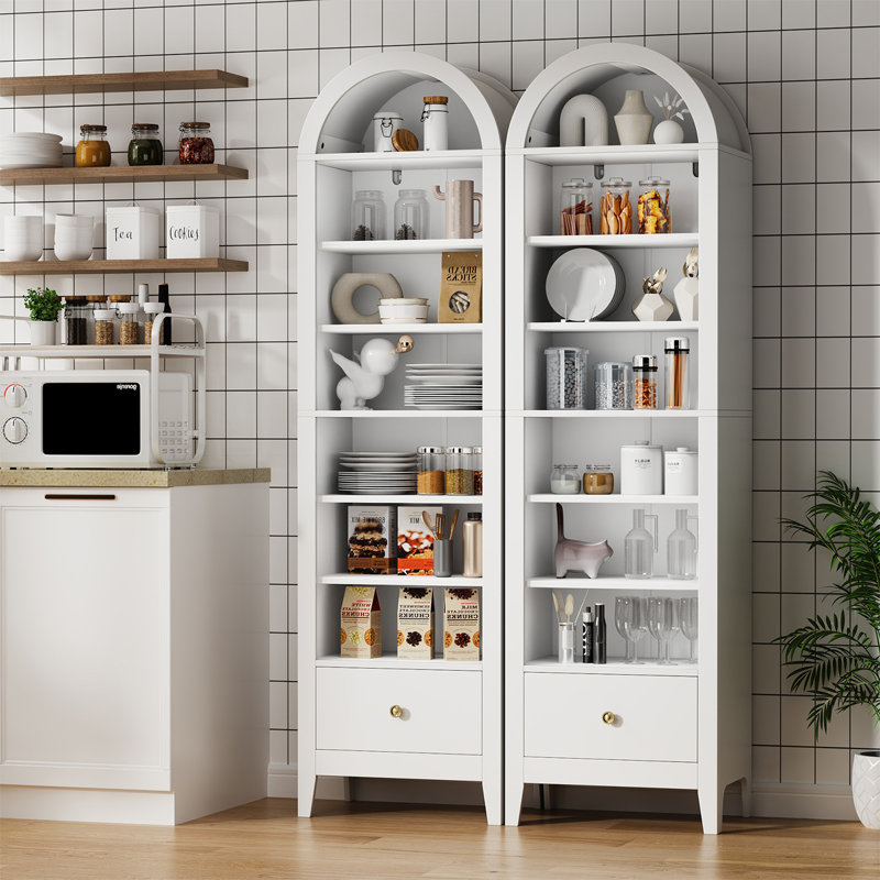 2 bibliothèques à 8 tablettes H 71 po x l 20 po avec tablettes réglables, Blanc