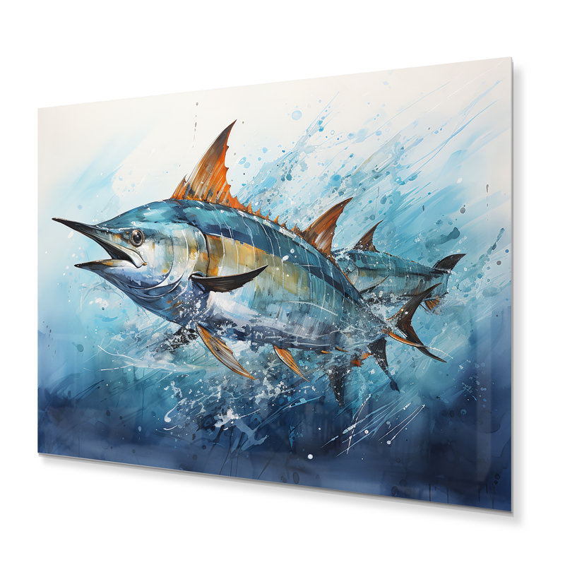 Fishing Majestic Marlins I - Animals Print on Metal, 24" H x 32" W