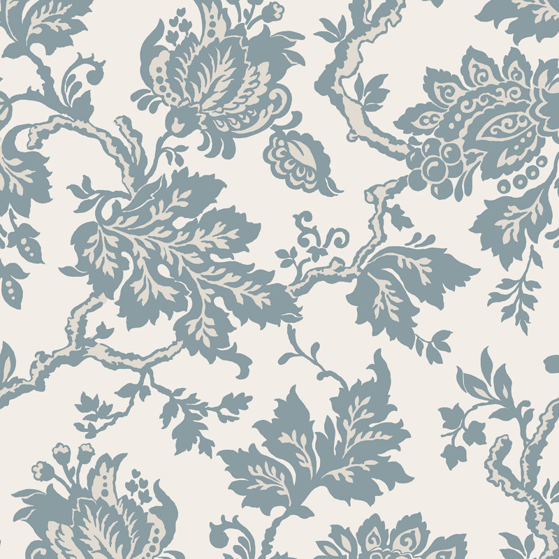Martha Stewart Jacobean Russet Wallpaper, Blue