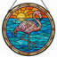 Panneau de vitrail 12 po H Flamingo Sunset-158712039