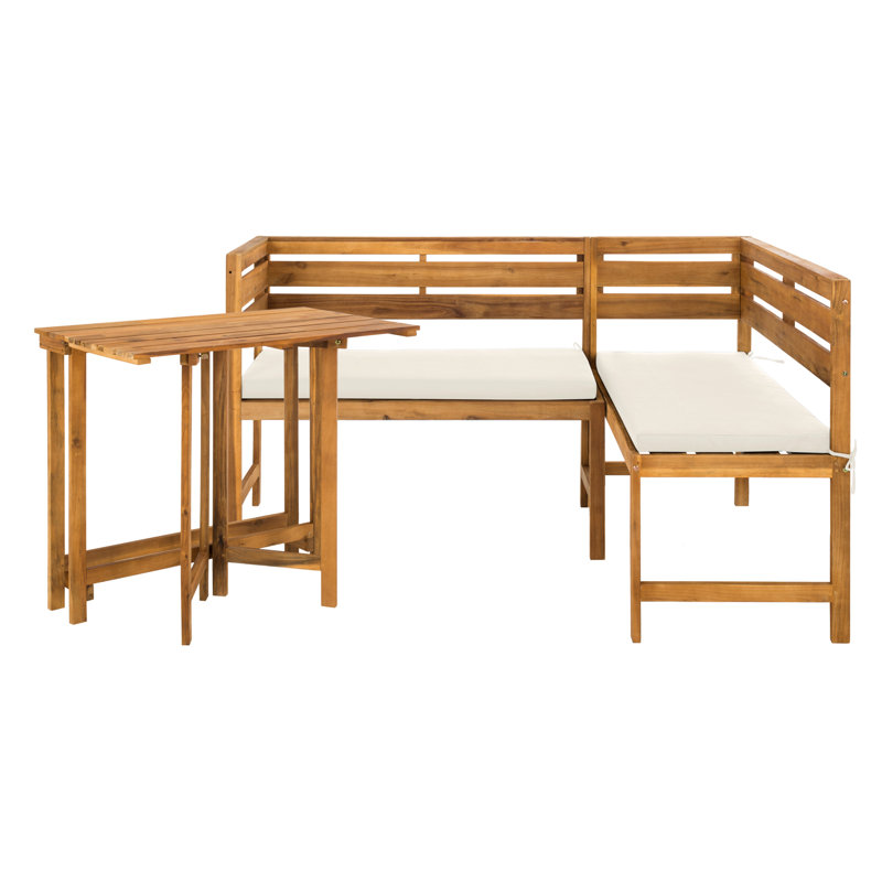Ensemble de conversation modulaire 2 pièces pour balcon avec coussins Vana, Structure teck / coussin beige