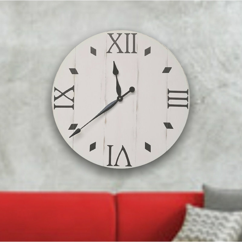 Horloge murale surdimensionnée Vansickle Farmhouse, Petit