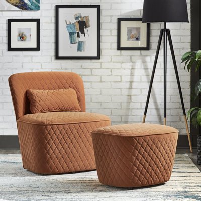 Fauteuil de chambre et repose-pieds en polyester de 28,2 po Mayer