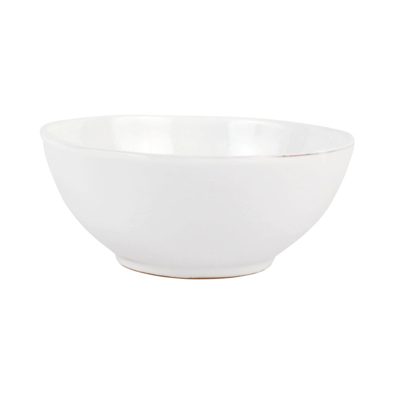 VIETRI Cucina Fresca Terra Cotta Serving Bowl, Bianco