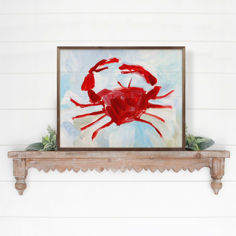 Crab Nautical Painting By Emily Wood, H 32 po x l 40 po
