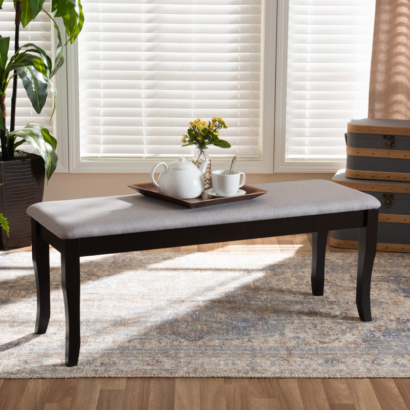 Polyester Upholstered Bench, Grey