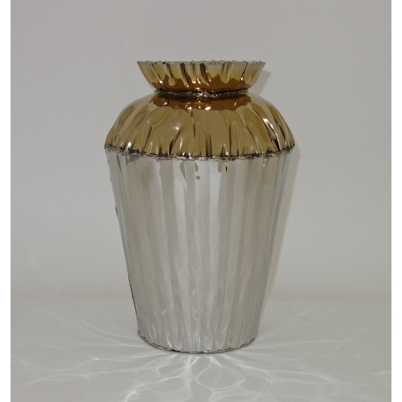 Schreffler Handmade Stainless Steel Table Vase, 12" H x 8.5" W x 8.5" D
