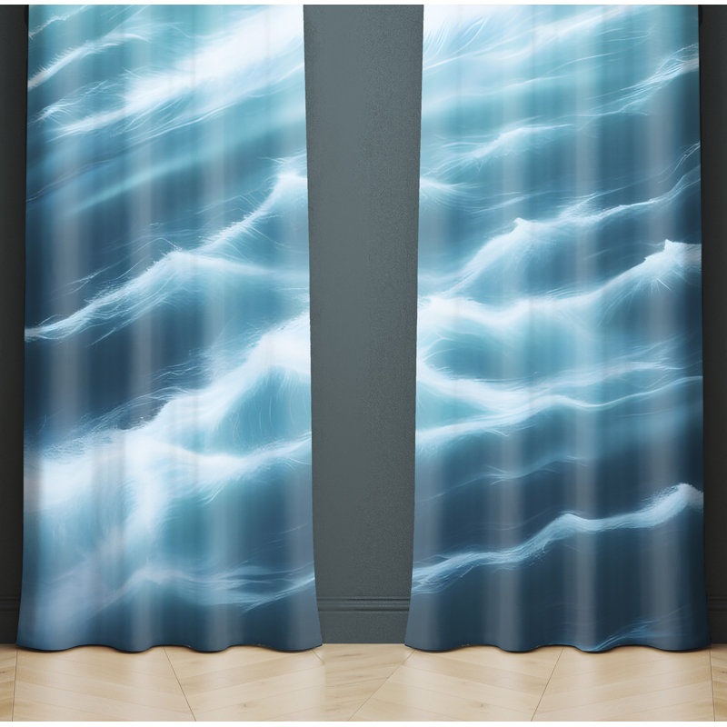 Paire de rideaux semi-transparents en polyester Akria, L 20 po x L 61 po