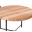 Ensemble de 2 tables basses et tables de bout - Panneau de fibres à densité moyenne imperméable avec revêtement en PVC, conception cylindrique vieillie, pieds en métal - charme rustique classique