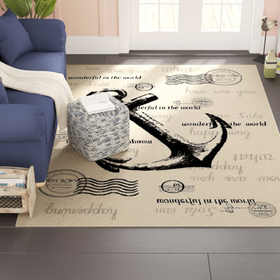 Tapis de zone crème/noir Dinan