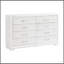 Commode contemporaine à finition blanc perle avec tiroirs de rangement et armoire de rangement glamour