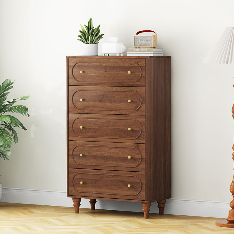5 - Drawer Accent Chest, Walnut