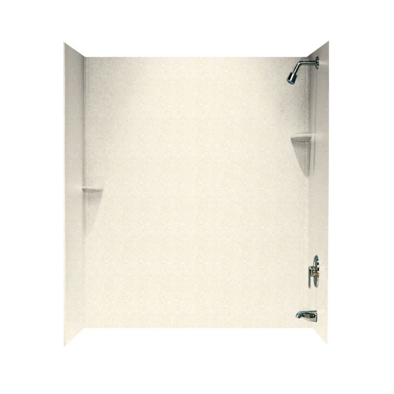 60 W 30 D 72 H Alcove Solid Surface Wall, Pebble