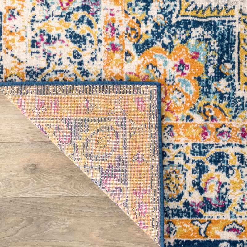 Azulejos Oriental Indoor Rug, Runner 2' x 7'