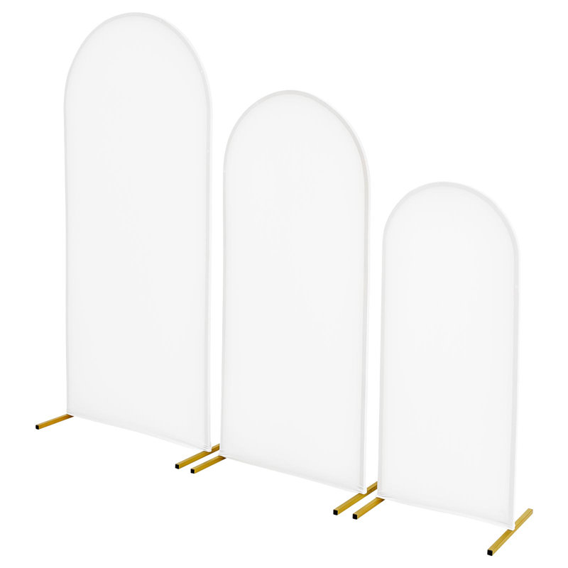 Support de fond en arche, ensemble de 3, 6/5/4 pi, structure stable, facile à assembler, support de fond en arche en métal doré avec couvercle, pour décoration de mariage, fête d'anniversaire, remise des diplômes, célébration et cérémonie