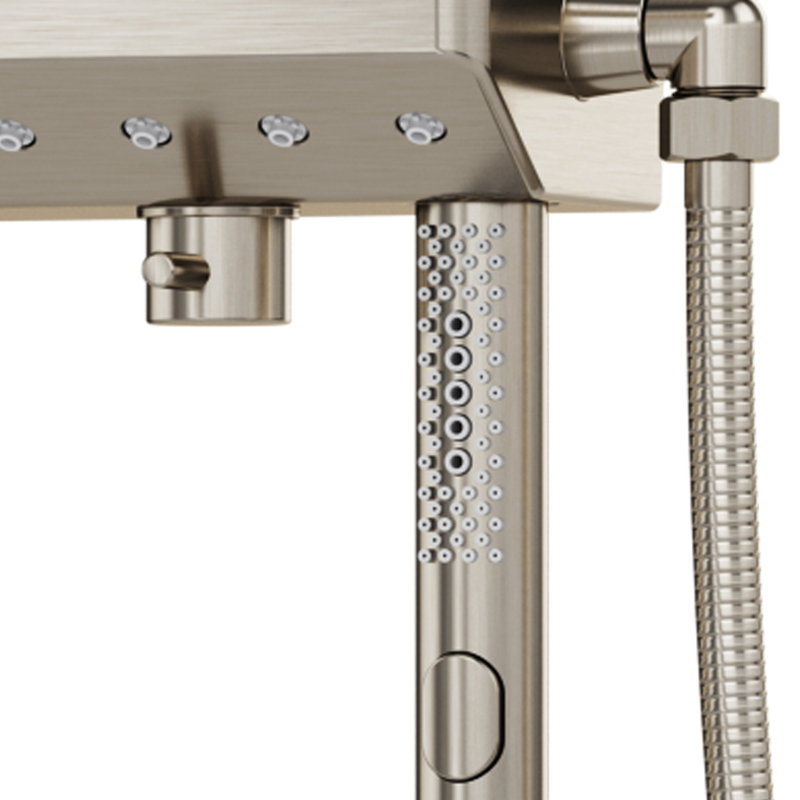 AquaPower 11-in Rain Showerhead Shower System with Pivoting Shower Arm and PULSE AquaPower Spray 1.8 GPM, Brushed Nickel