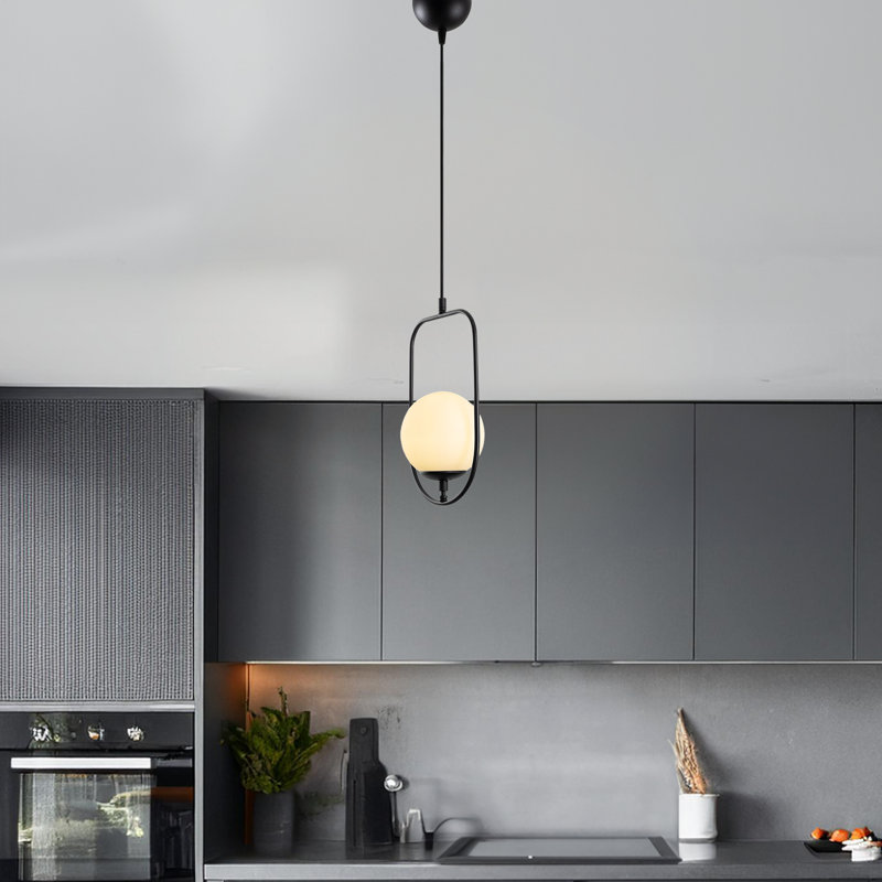 Luminaire suspendu simple à hauteur réglable, Noir