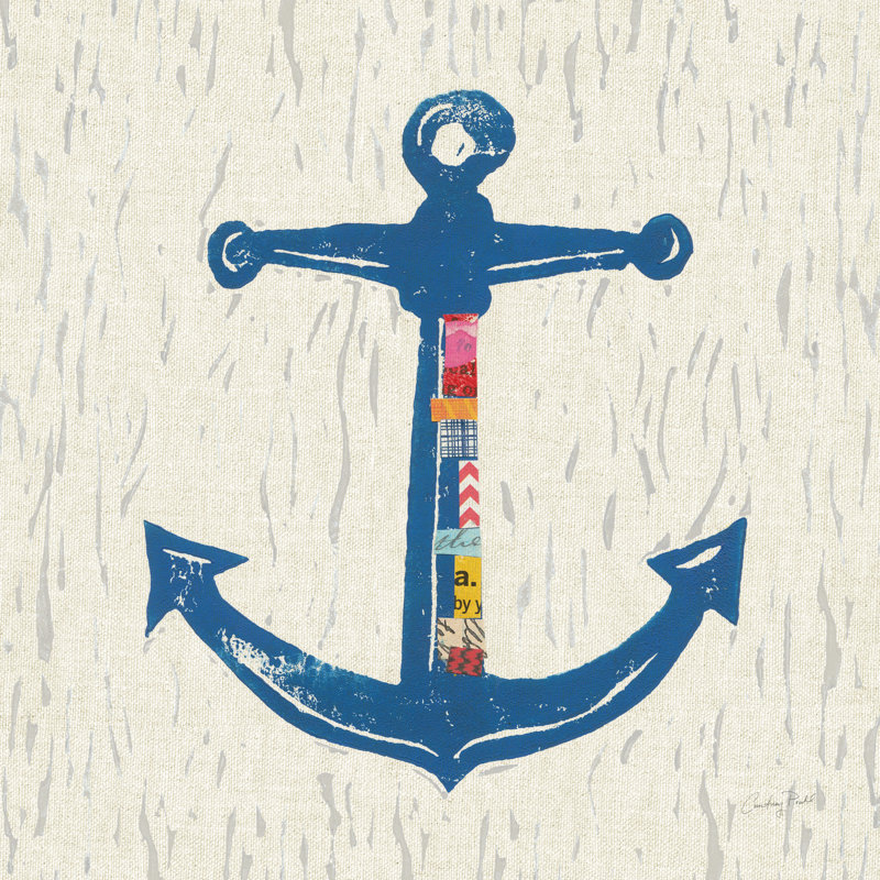 Nautical Collage III On Linen by Courtney Prahl - Wrapped Canvas Painting, 51cm H x 51cm W x 3.8cm D
