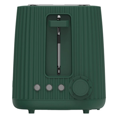 2 Slice Ribbed Toaster Green