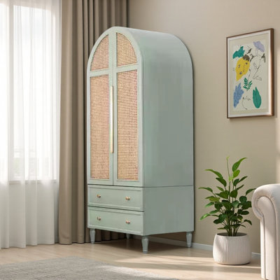 American-style Simple Rattan Double-door Wardrobe
