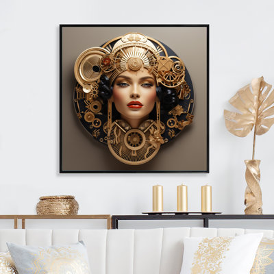 Futuriste modèle glam exquis rétro or sur toile
