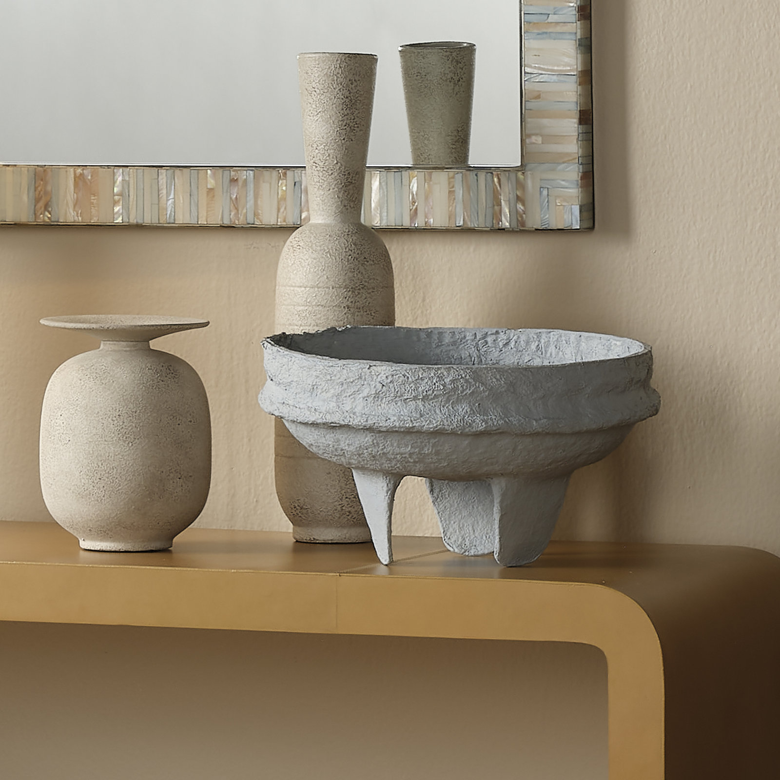 Zandy Handmade Ceramic Table Vase, Off White