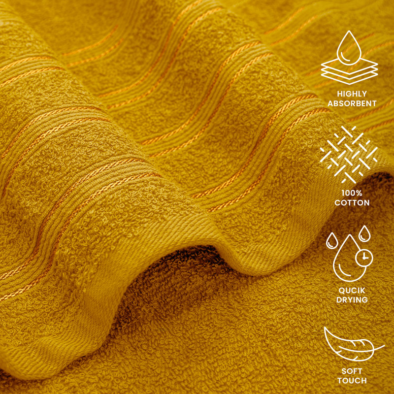 Pentheam Cotton Hand Towel, Yellow