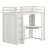 Space-Saving Elevated Bed System Featuring Large Closet, Workstation with Slide-out Keyboard Drawer, Device Charging Station, and Adjustable Metal Lighting-408653257