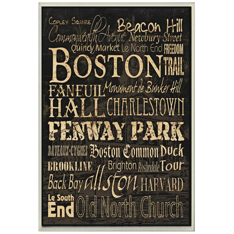 «Ehme Boston», reproduction d'art encadrée, H 15 po x l 10 po x P 0,5 po, Plaque murale
